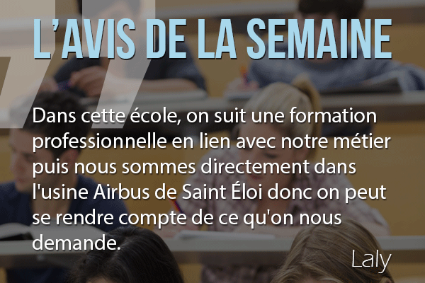 article Avis de la semaine au Lyc�e de l'a�ronautique AIRBUS Toulouse - D�cembre 2013